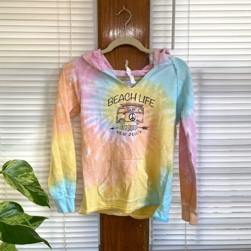 Point Pleasant Beach Tie Dyed Hoodie Sweatshirt Women's Size Small